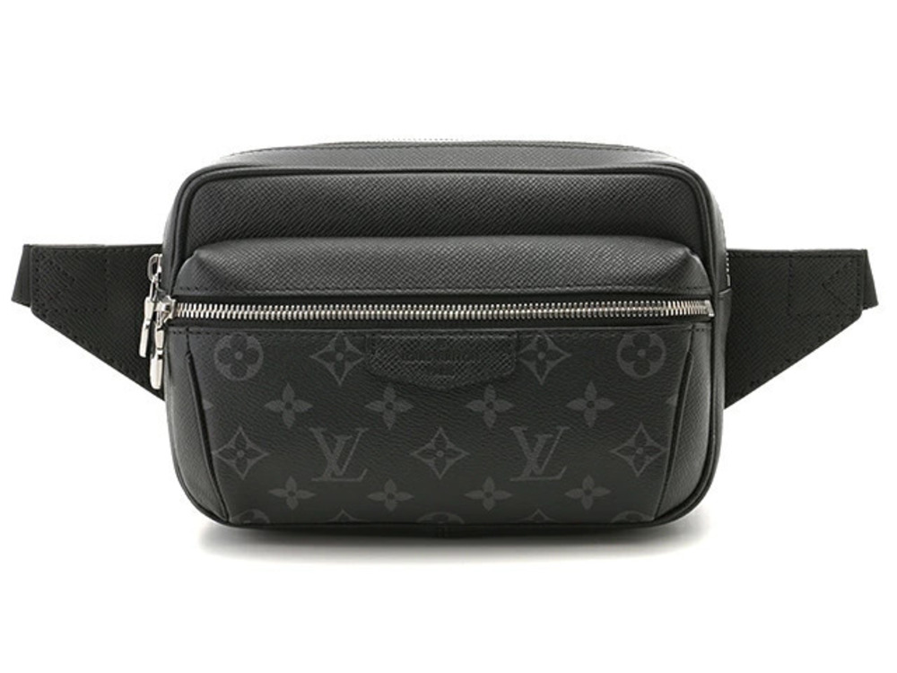 LOUIS VUITTON Bum Bag Outdoor Monogram Eclipse Black Taiga Noir Black Body